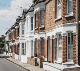 Terraced houses on a residential street